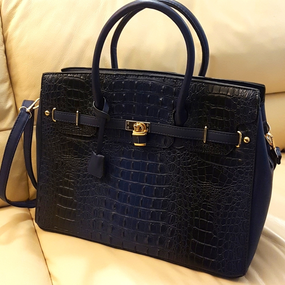 Faux croc work bag